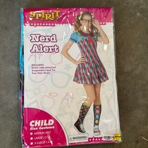Halloween costume. Girl nerd.